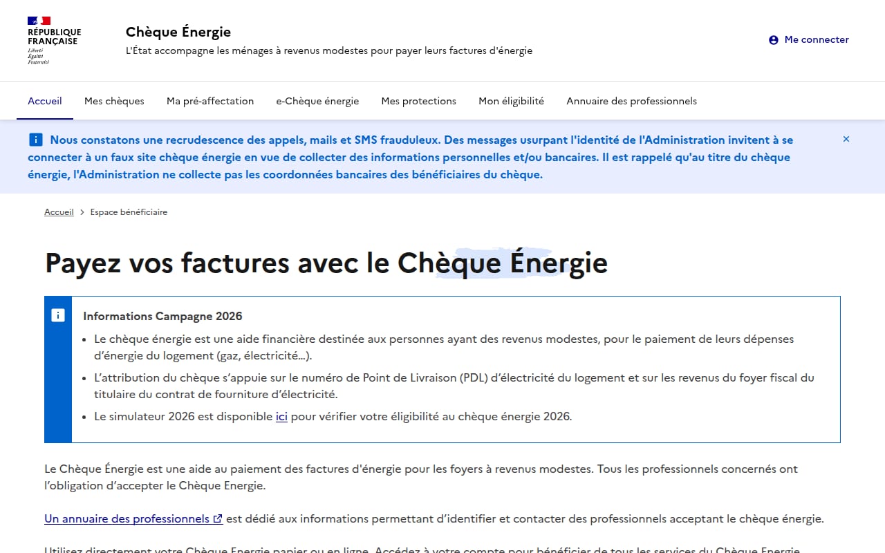 Capture d’écran de Chèque énergie (2 sur 4)