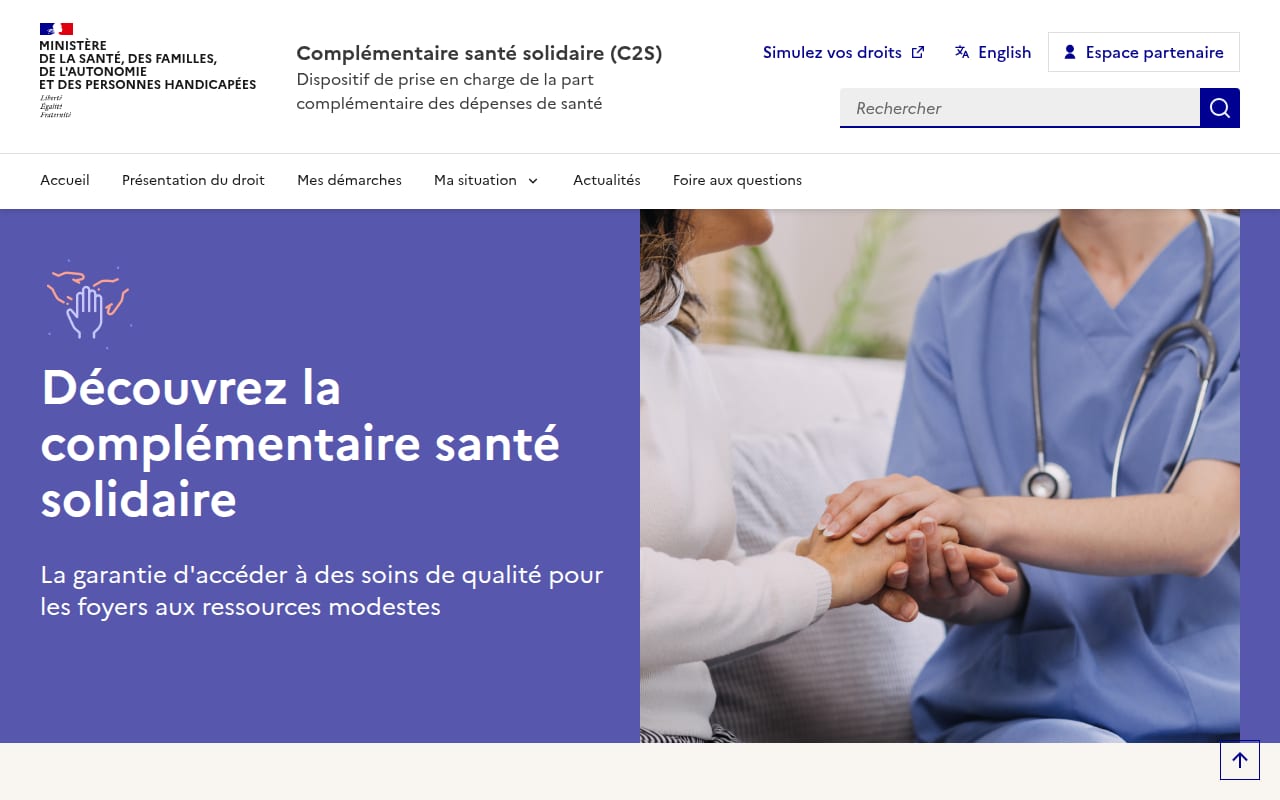 Capture d’écran de Complémentaire santé solidaire (C2S) (1 sur 4)