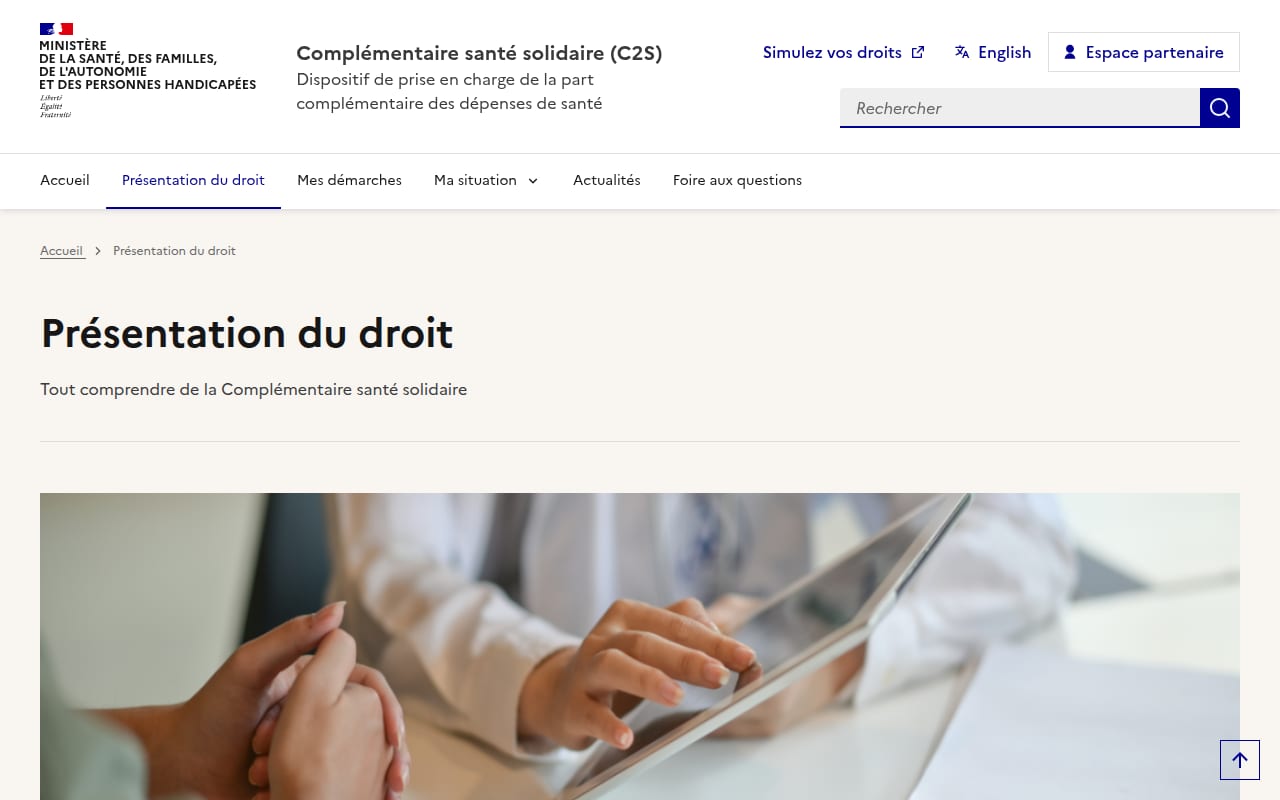 Capture d’écran de Complémentaire santé solidaire (C2S) (3 sur 4)