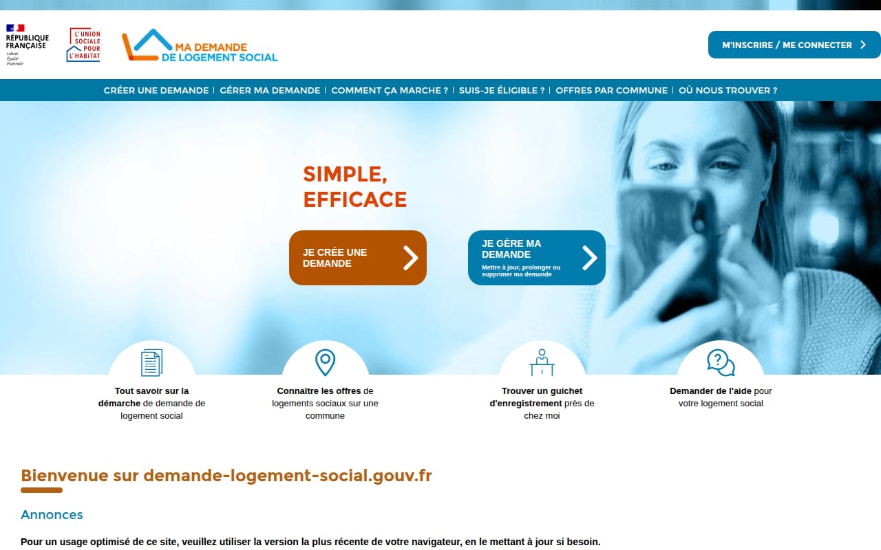 Capture d’écran de Demande de logement social (1 sur 4)
