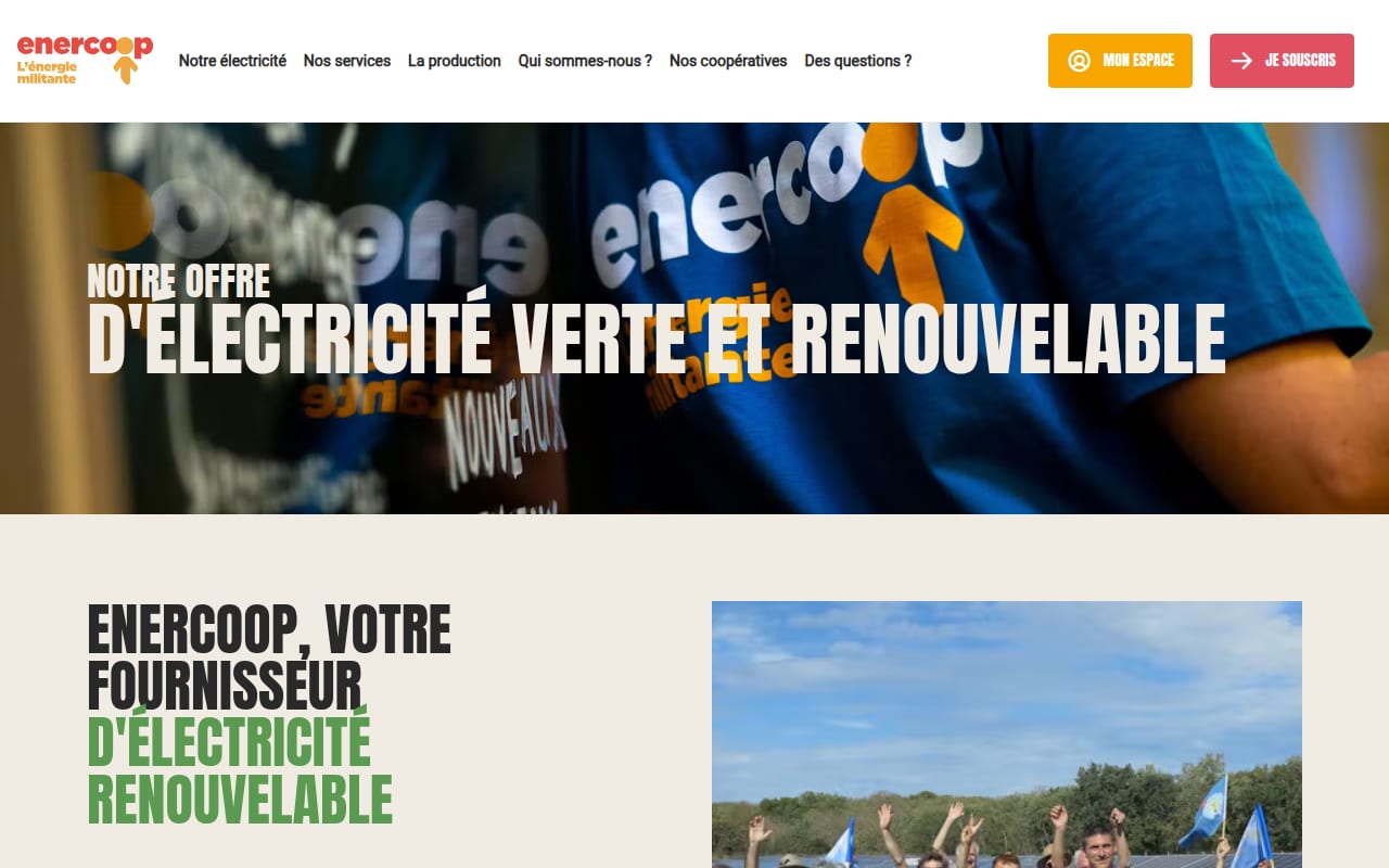 Capture d’écran de Enercoop (électricité coopérative) (2 sur 4)