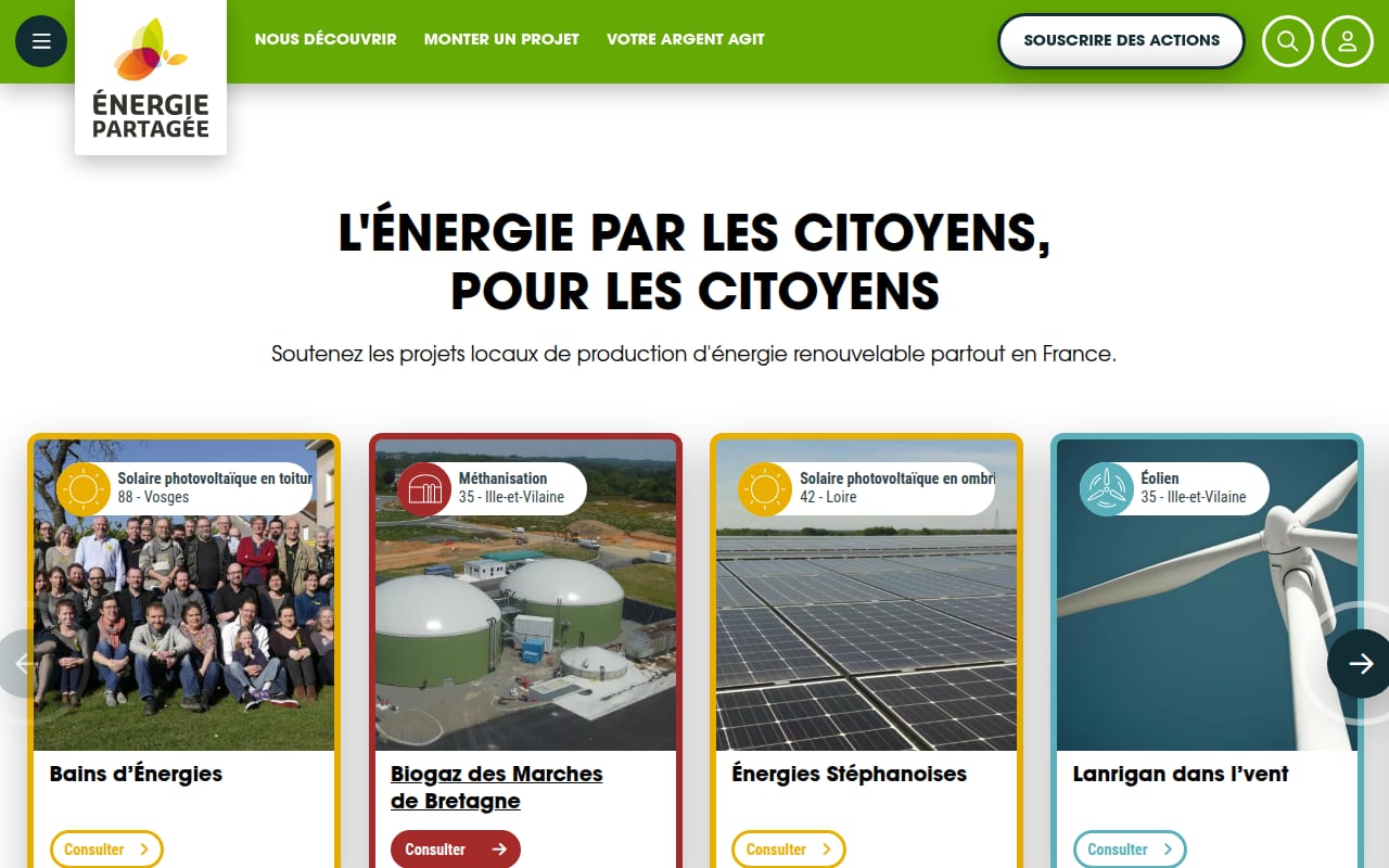 Capture d’écran de Énergie Partagée (énergie citoyenne) (1 sur 4)