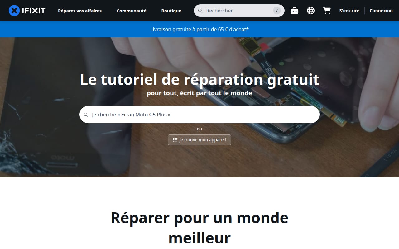 Capture d’écran de iFixit (1 sur 4)