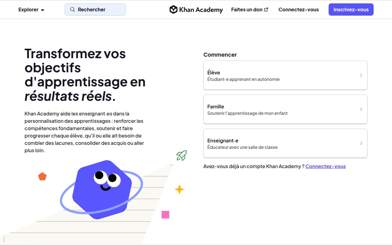 Capture d’écran de Khan Academy (1 sur 4)