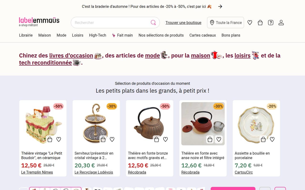 Capture d’écran de Label Emmaüs (1 sur 4)
