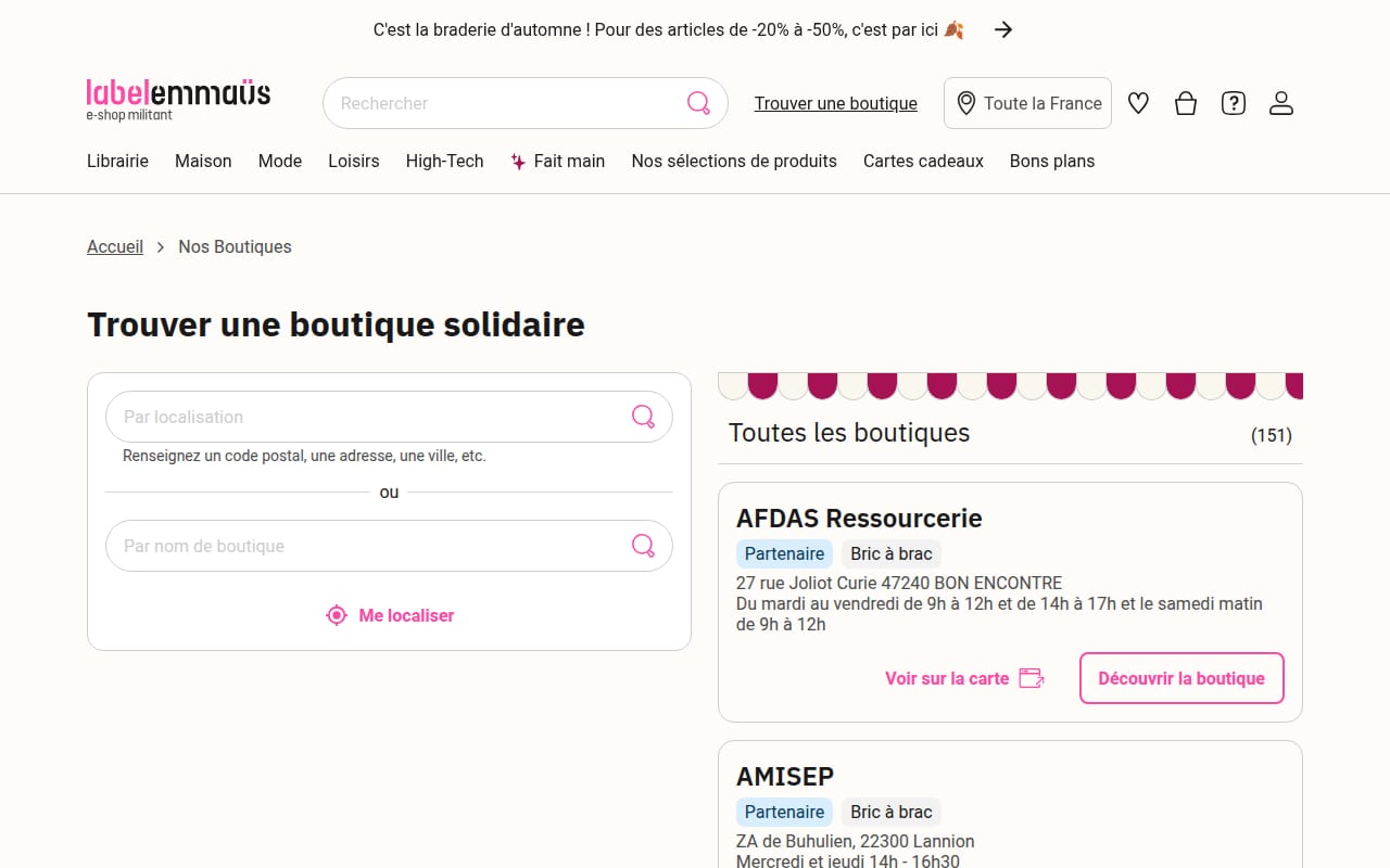 Capture d’écran de Label Emmaüs (2 sur 4)