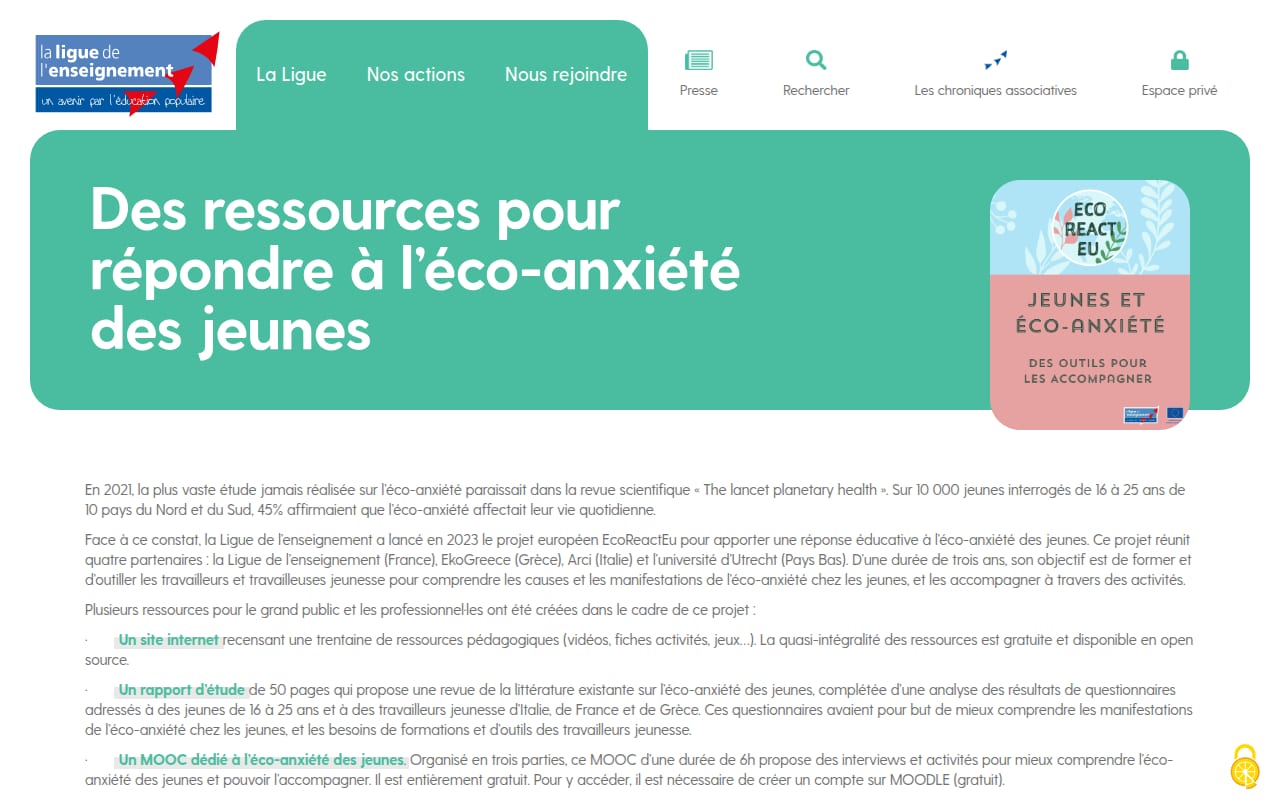 Capture d’écran de Ligue de l'enseignement, amicales laïques et UFOLEP (3 sur 4)