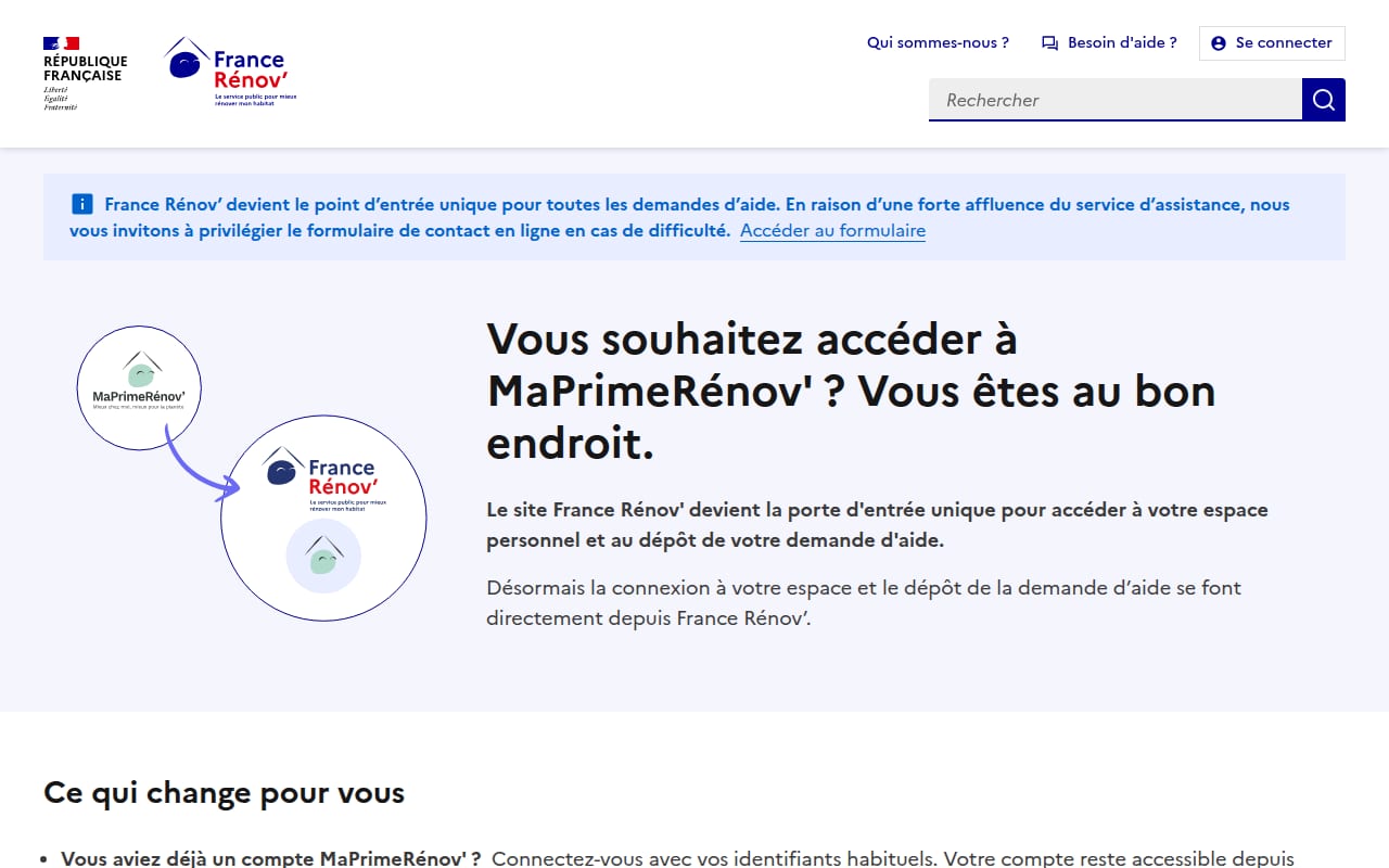 Capture d’écran de MaPrimeRénov' (1 sur 4)