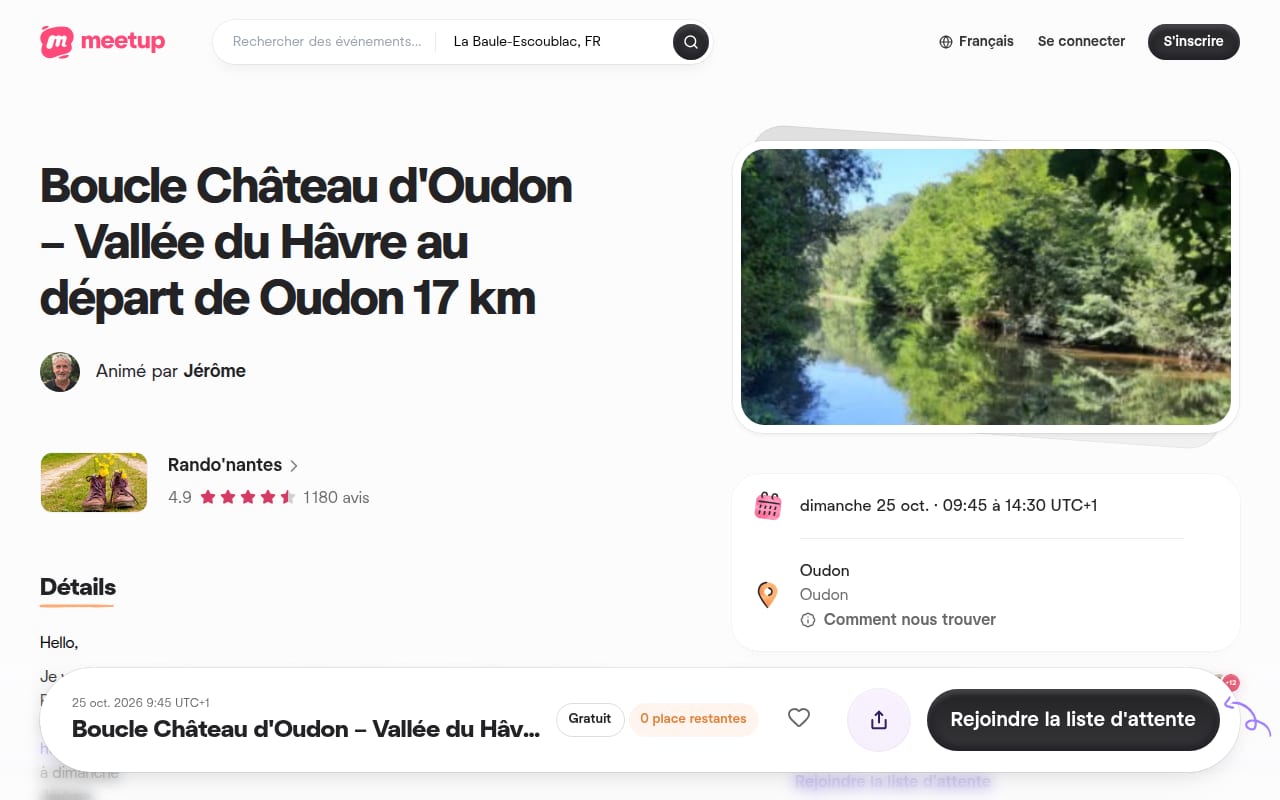 Capture d’écran de Meetup (3 sur 4)