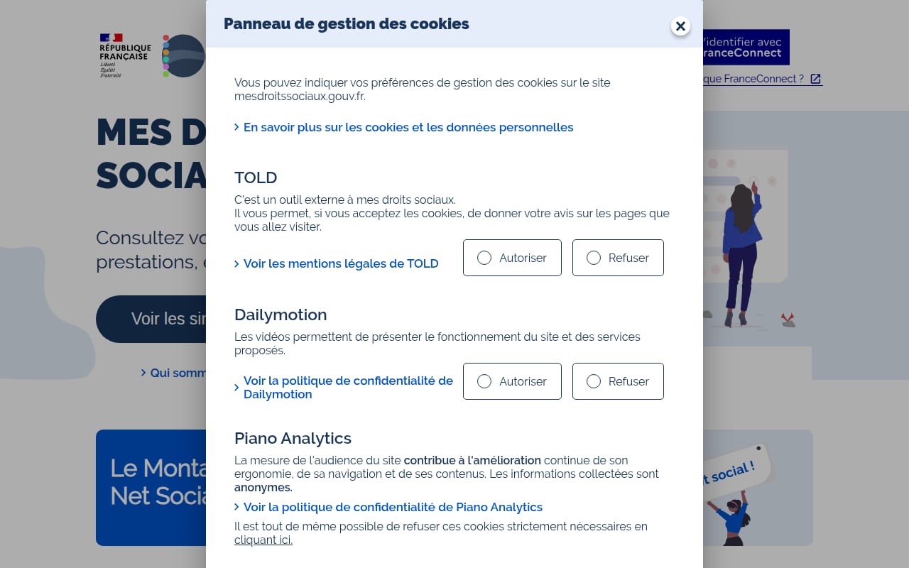 Capture d’écran de Mes droits sociaux (1 sur 2)