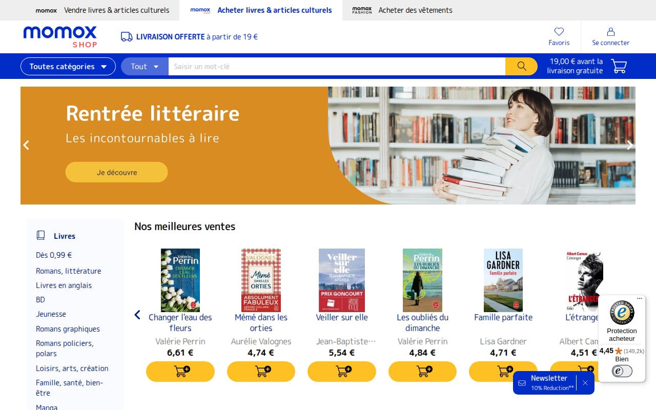 Capture d’écran de momox shop (1 sur 4)
