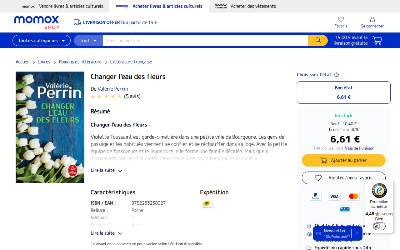 Capture d’écran de momox shop (4 sur 4)