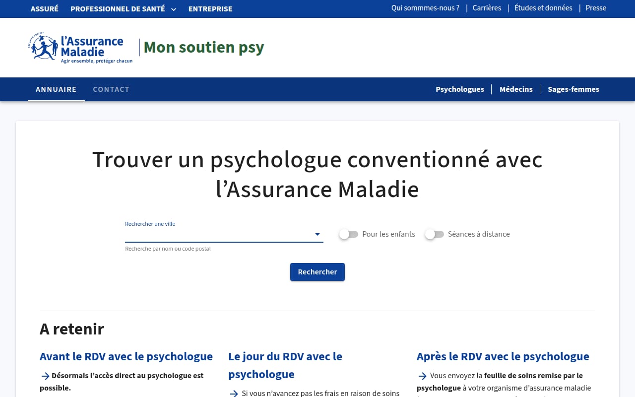 Capture d’écran de Mon soutien psy (1 sur 2)