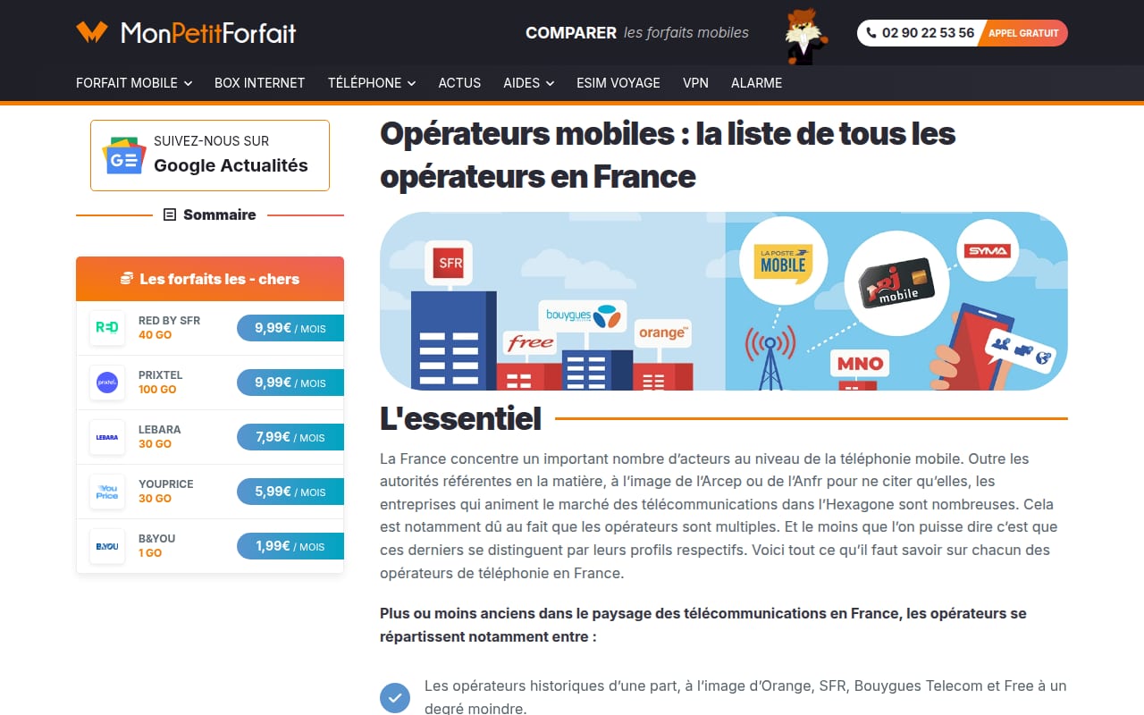 Capture d’écran de MonPetitForfait (2 sur 4)