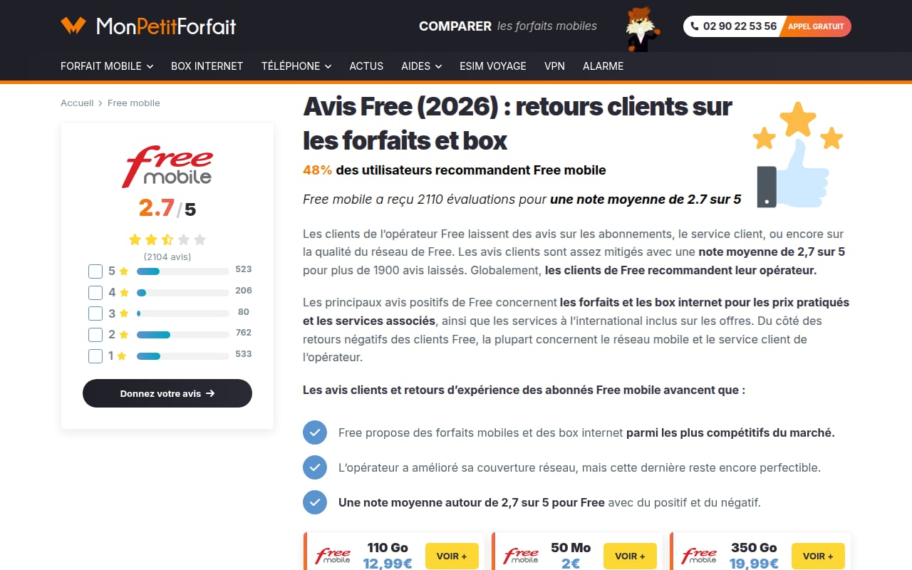 Capture d’écran de MonPetitForfait (3 sur 4)