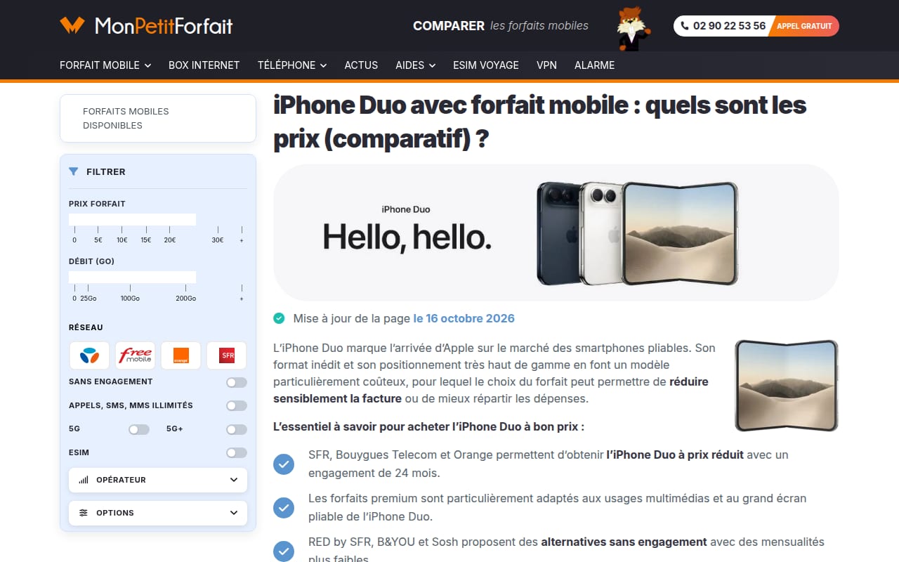 Capture d’écran de MonPetitForfait (4 sur 4)