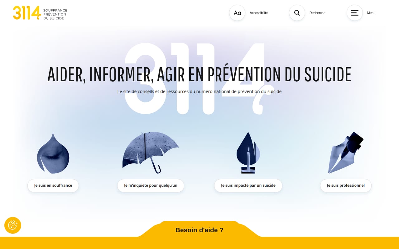 Capture d’écran de 3114 (prévention du suicide) (1 sur 4)