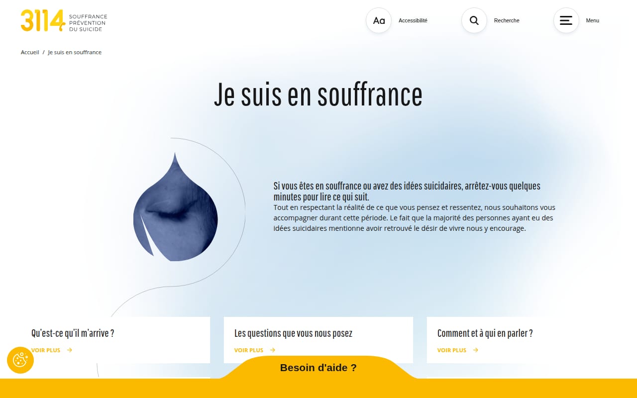 Capture d’écran de 3114 (prévention du suicide) (2 sur 4)