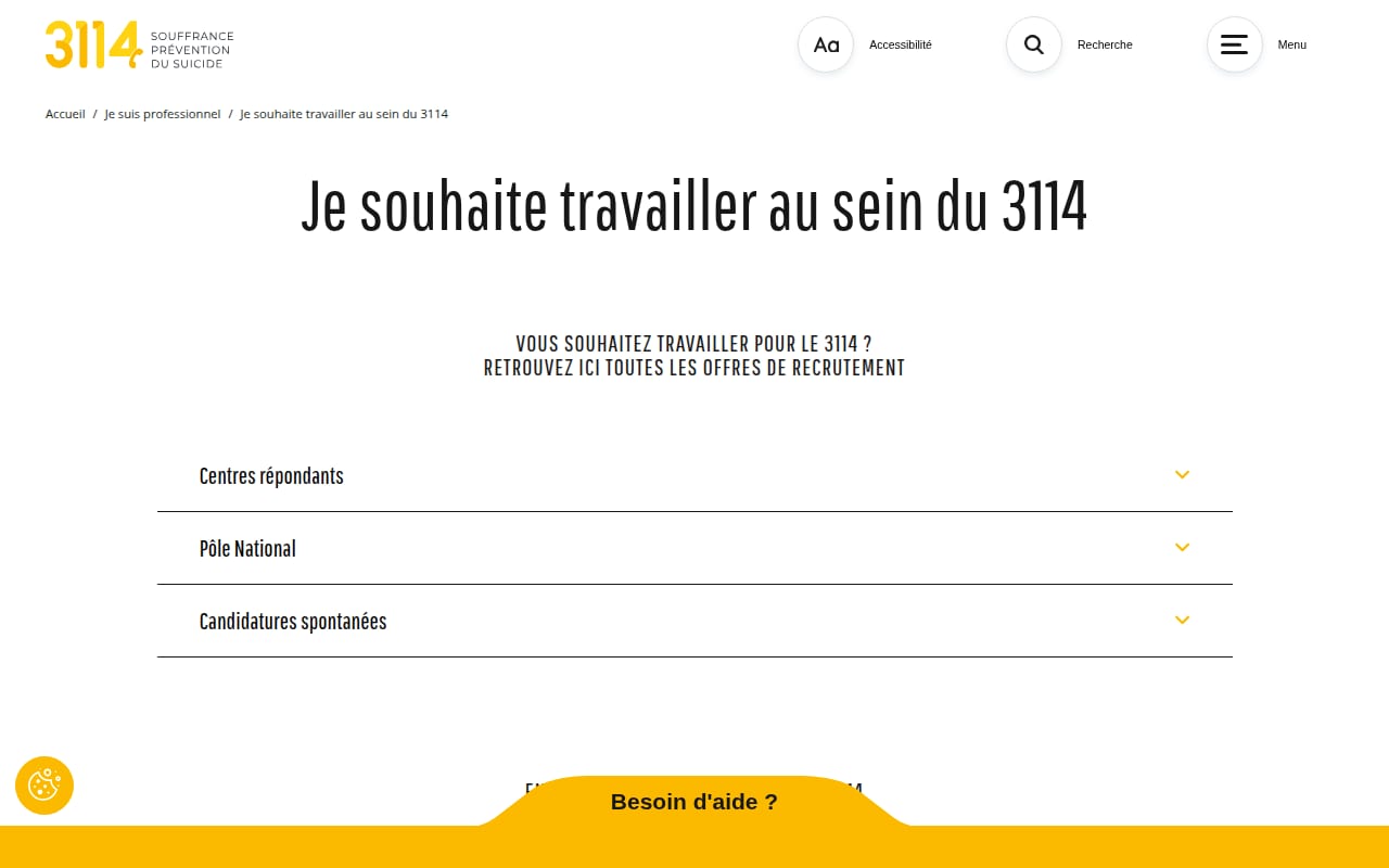 Capture d’écran de 3114 (prévention du suicide) (3 sur 4)