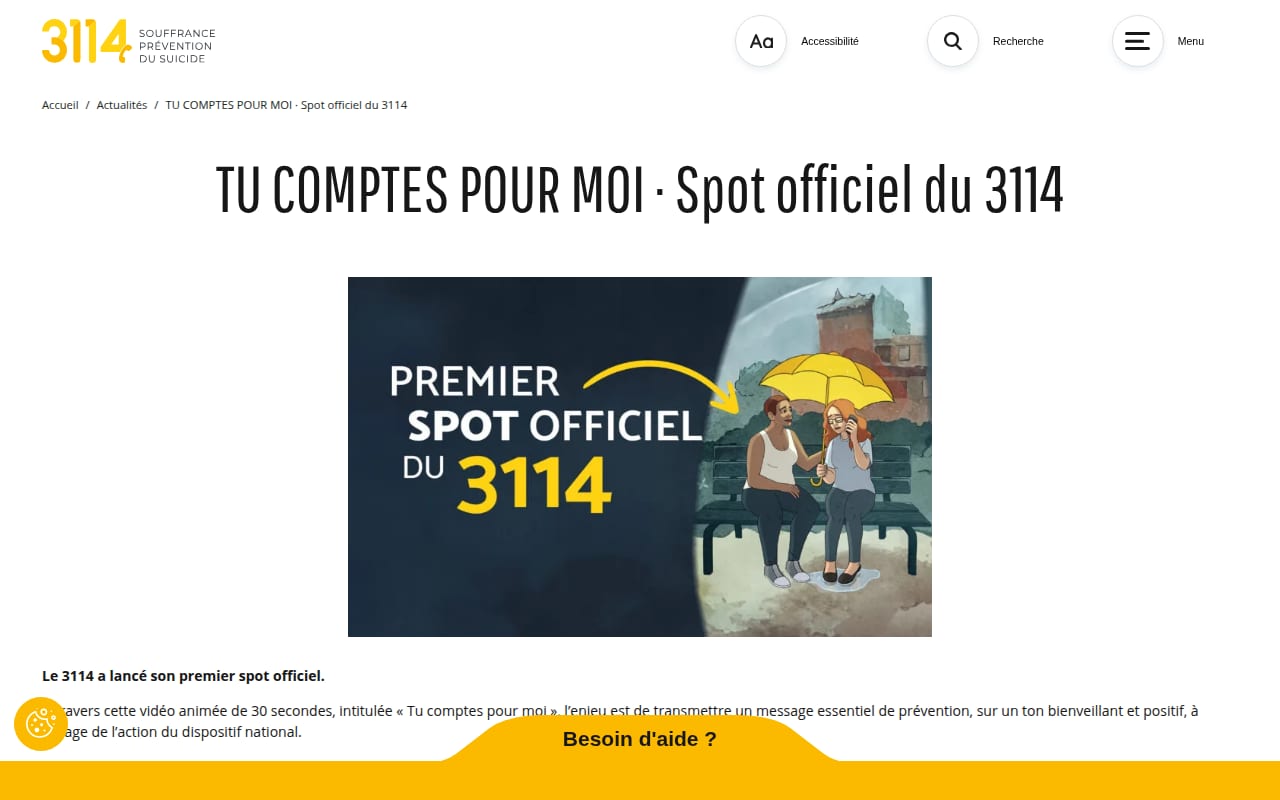 Capture d’écran de 3114 (prévention du suicide) (4 sur 4)