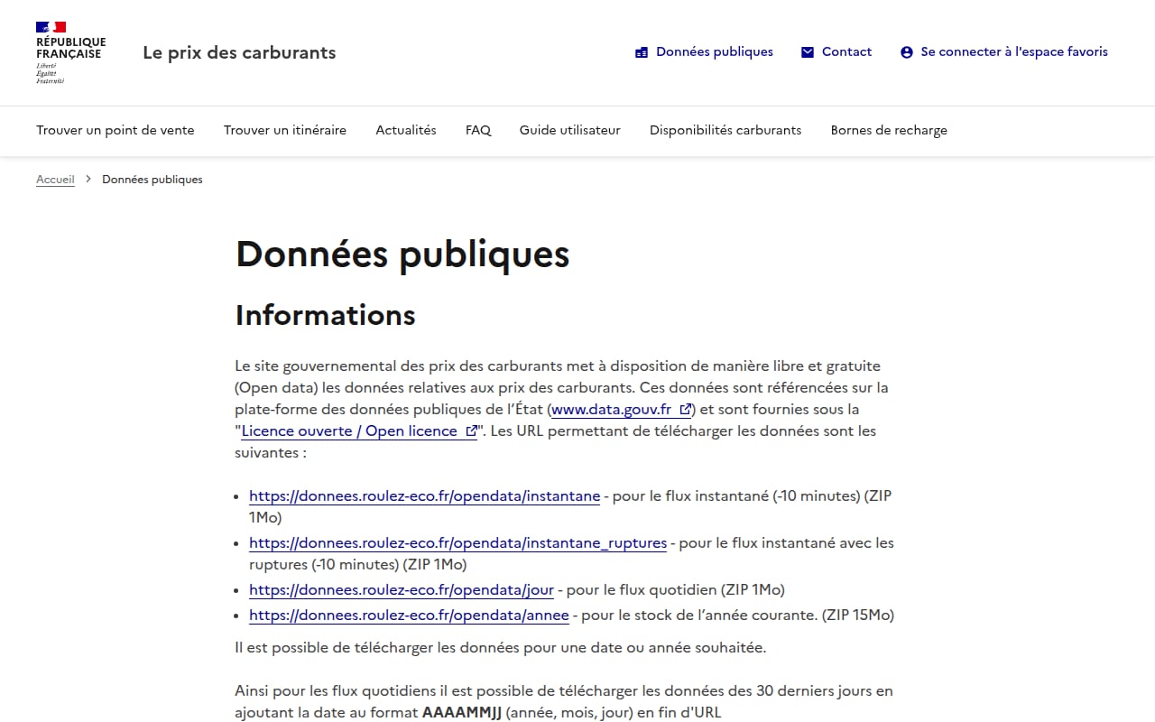 Capture d’écran de Prix des carburants (gouv.fr) (2 sur 4)