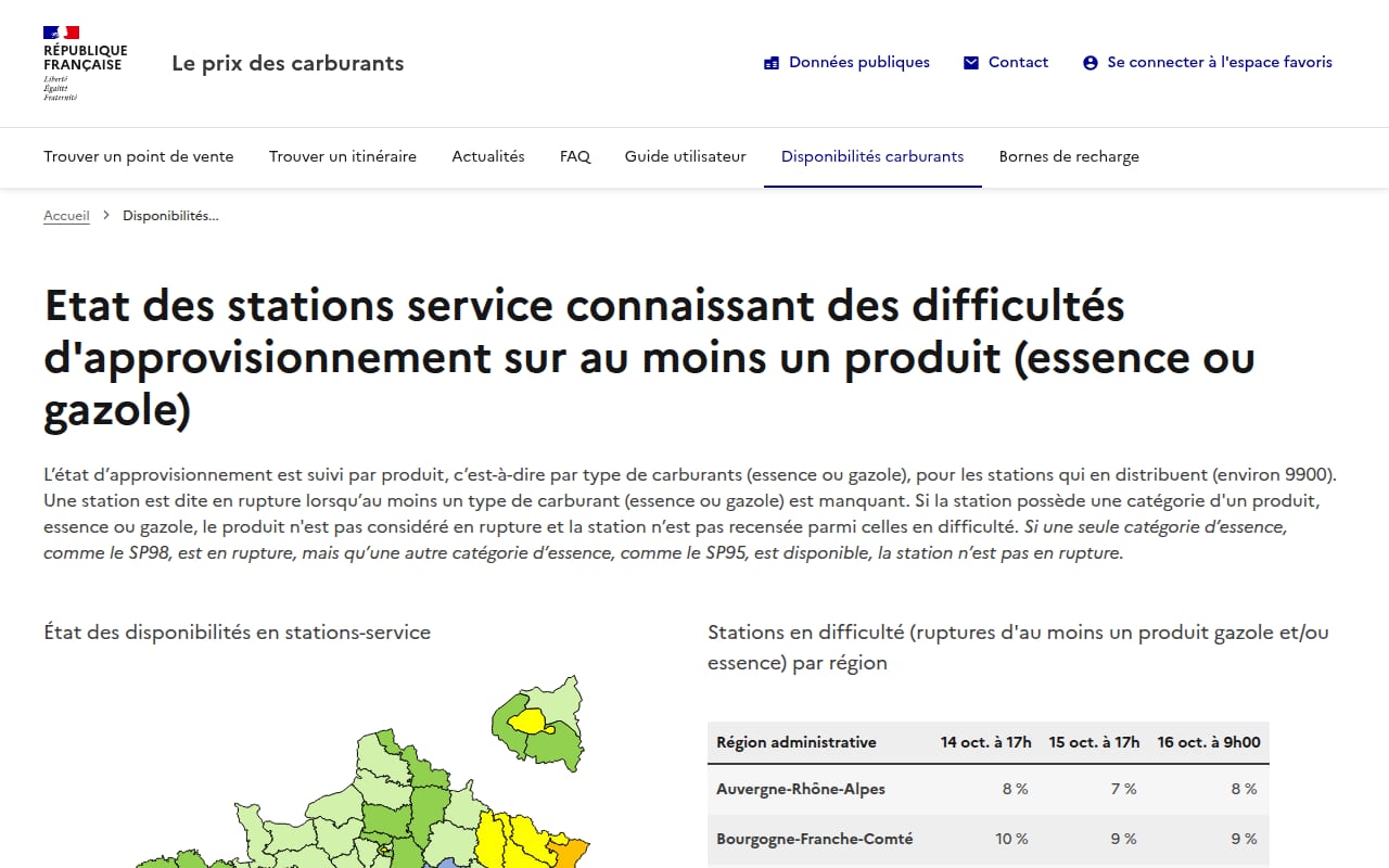 Capture d’écran de Prix des carburants (gouv.fr) (3 sur 4)