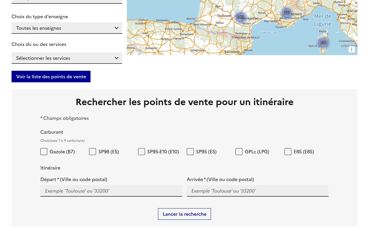 Capture d’écran de Prix des carburants (gouv.fr) (4 sur 4)