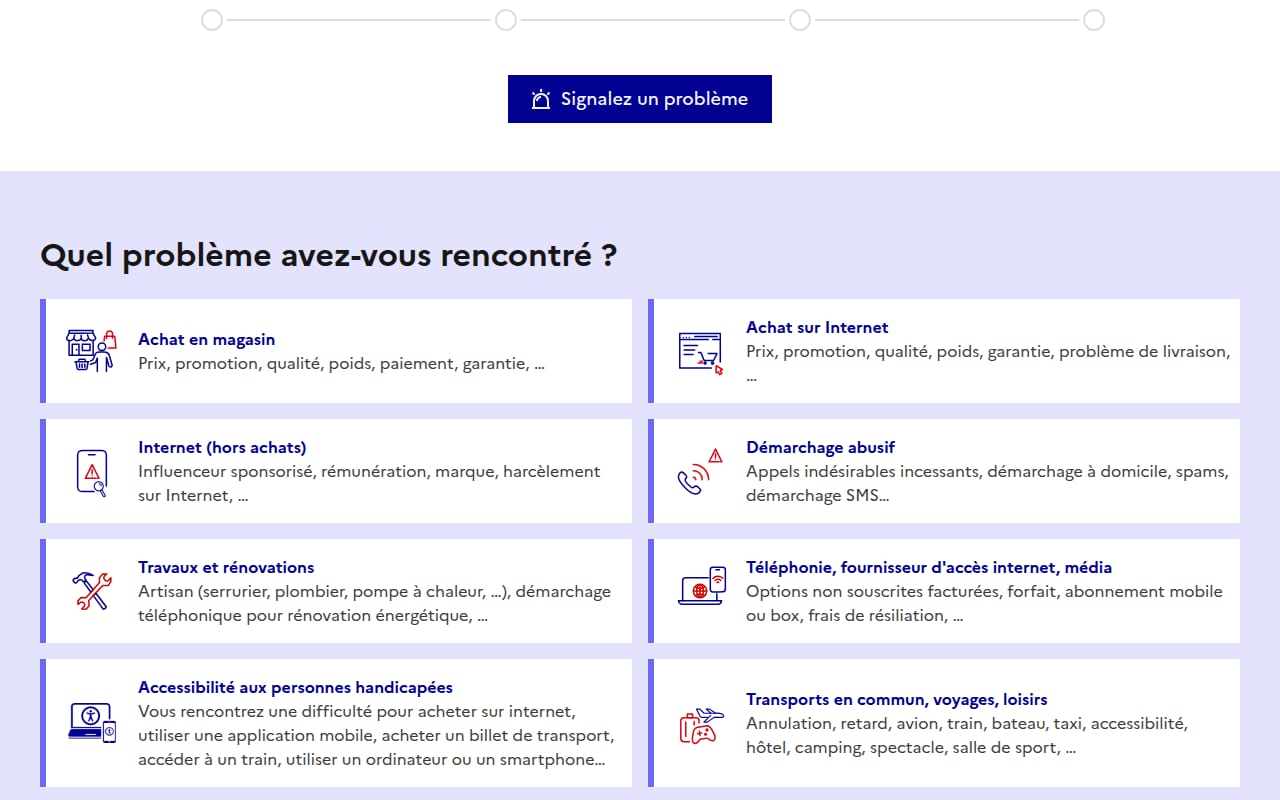 Capture d’écran de SignalConso (4 sur 4)