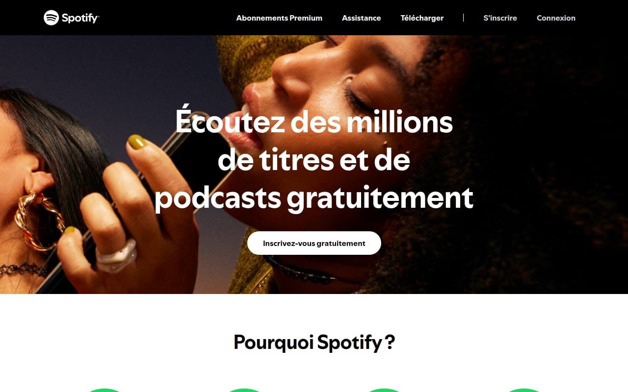 Capture d’écran de Spotify (version gratuite) (1 sur 4)