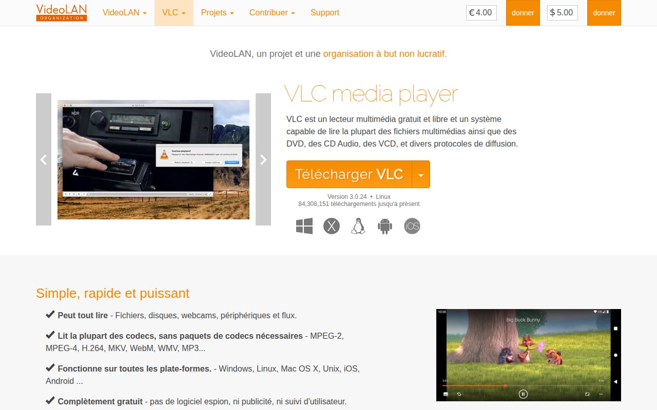 Capture d’écran de VLC media player (1 sur 4)