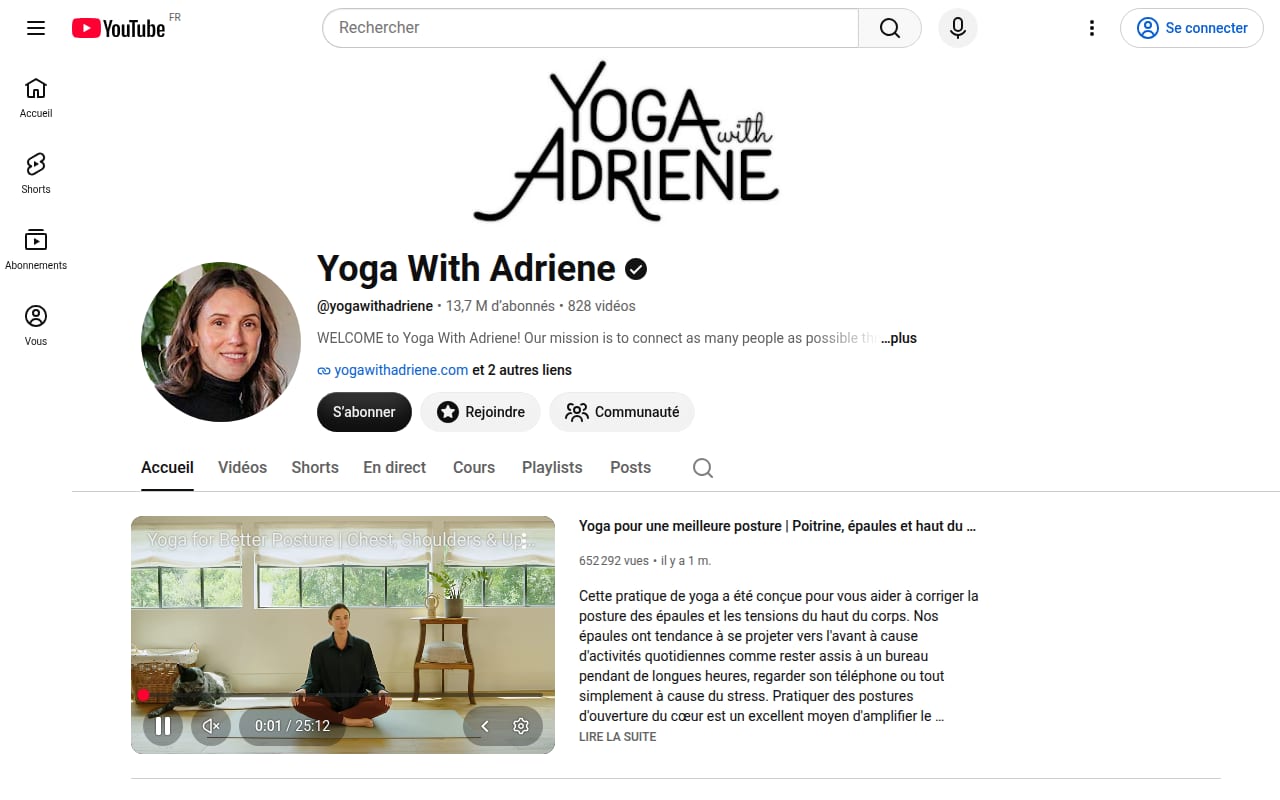 Capture d’écran de Yoga With Adriene (1 sur 4)